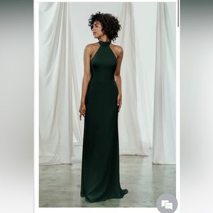 Amsale Sophia, Hunter green color dress. Size 12